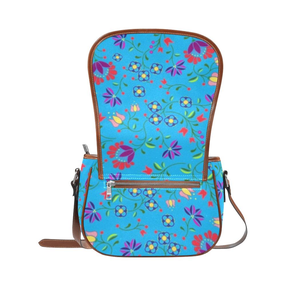 Fleur Indigine Ciel Saddle Bag/Small (Model 1649) Full Customization Saddle Bag/Small (Full Customization) e-joyer