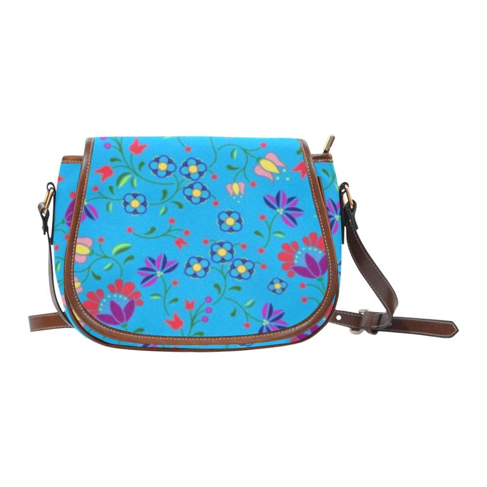 Fleur Indigine Ciel Saddle Bag/Small (Model 1649) Full Customization Saddle Bag/Small (Full Customization) e-joyer