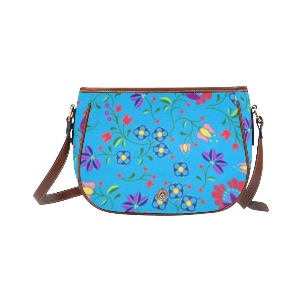 Fleur Indigine Ciel Saddle Bag/Small (Model 1649) Full Customization Saddle Bag/Small (Full Customization) e-joyer