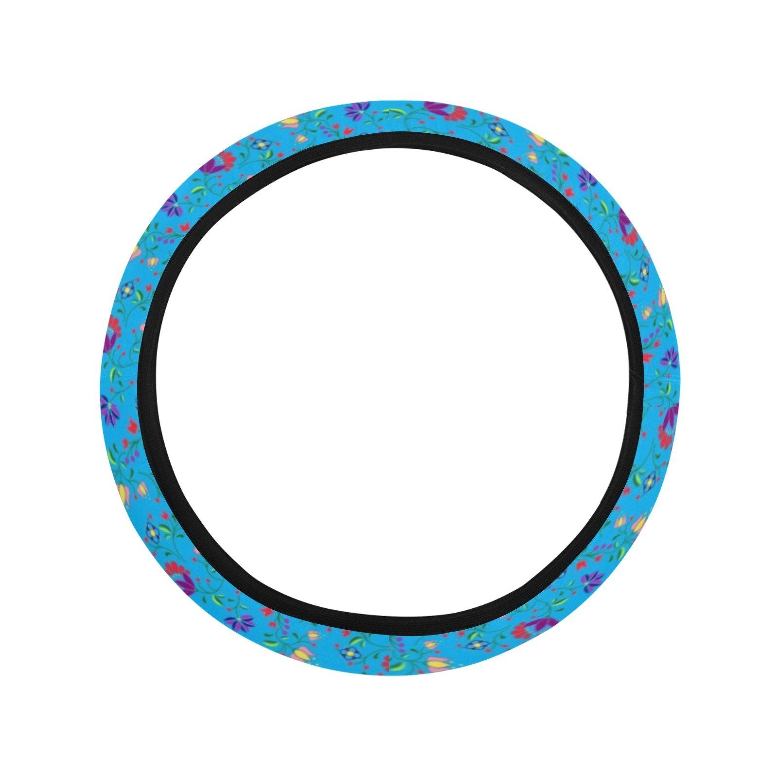 Fleur Indigine Ciel Steering Wheel Cover with Elastic Edge Steering Wheel Cover with Elastic Edge e-joyer