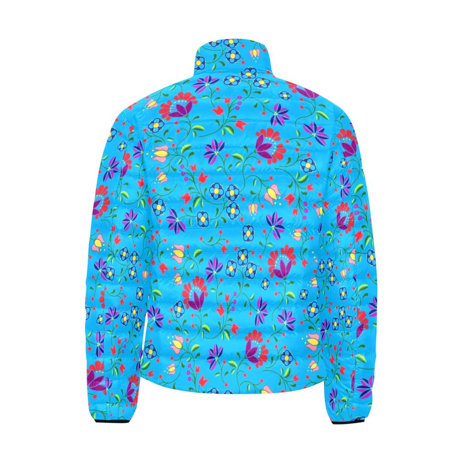 Fleur Indigine Ciel Unisex Stand Collar Padded Jacket Men's Stand Collar Padded Jacket (H41) e-joyer