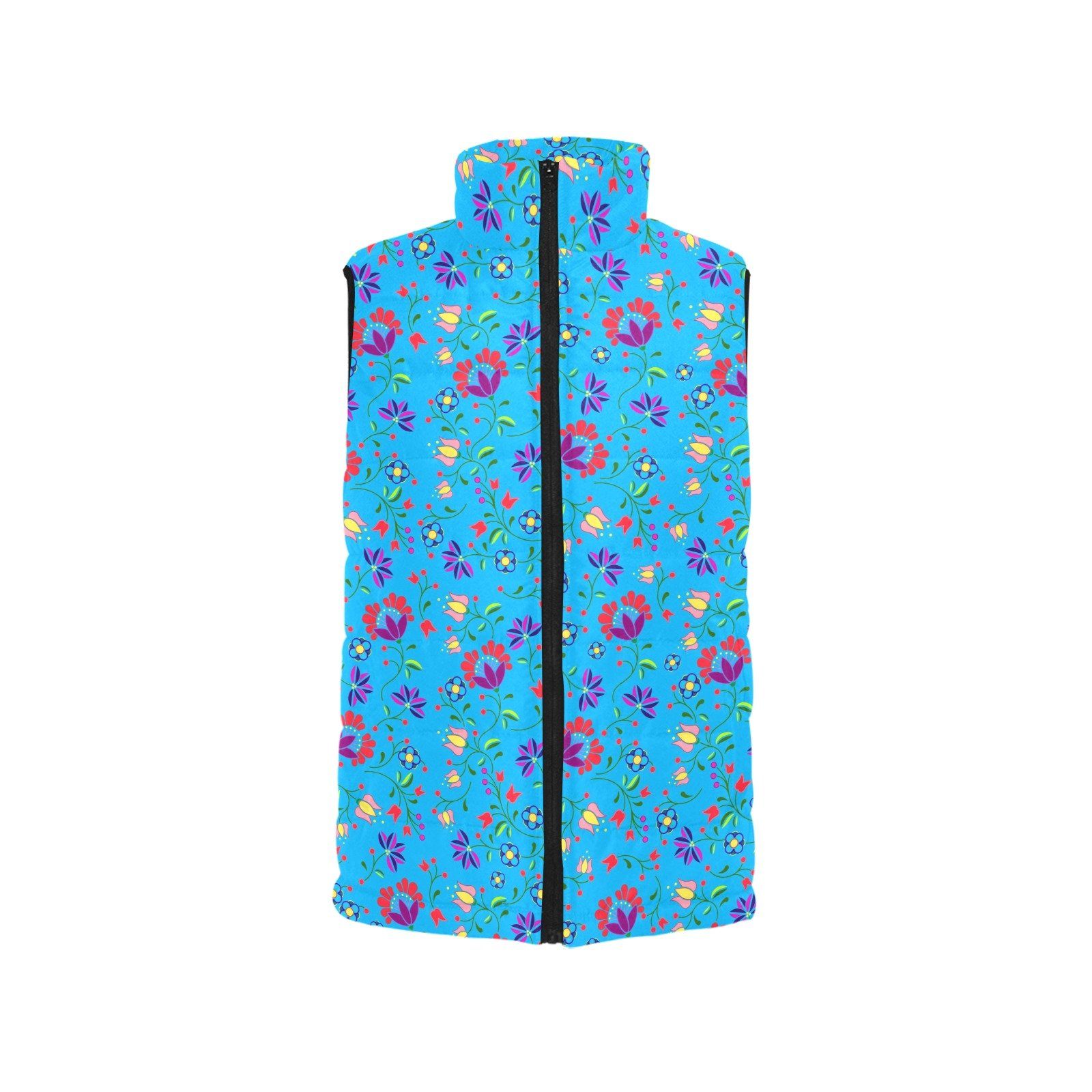 Fleur Indigine Ciel Women's Padded Vest Jacket (Model H44) Women's Padded Vest Jacket (H44) e-joyer