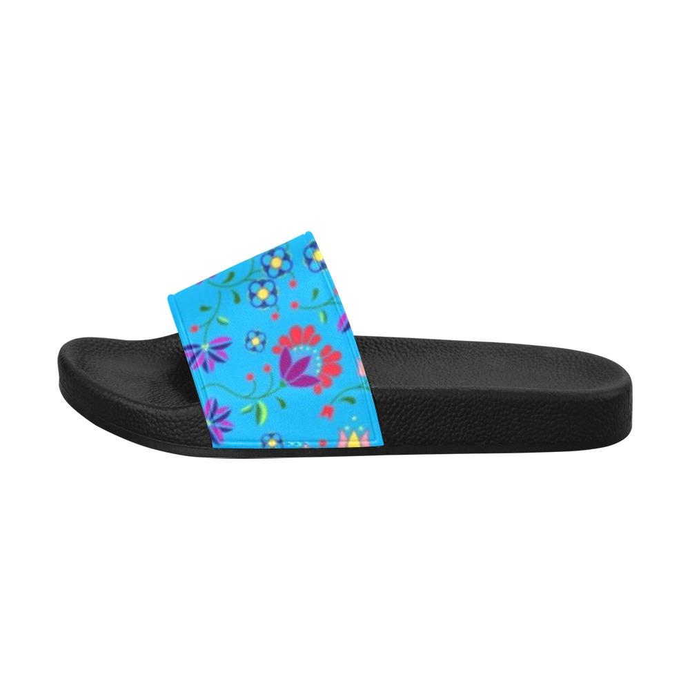 Fleur Indigine Ciel Women's Slide Sandals (Model 057) Women's Slide Sandals (057) e-joyer