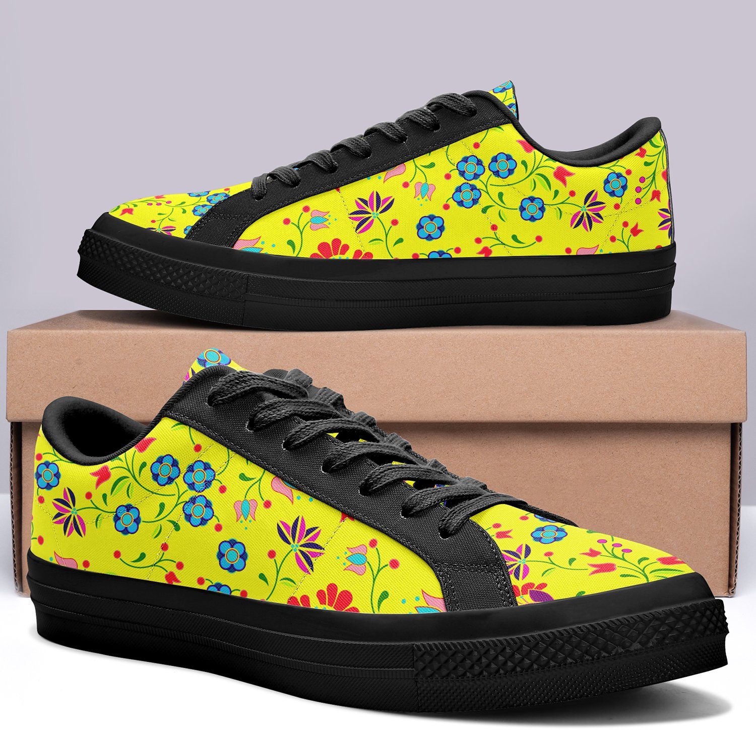 Fleur Indigine Mais Aapisi Low Top Canvas Shoes Black Sole aapisi Herman