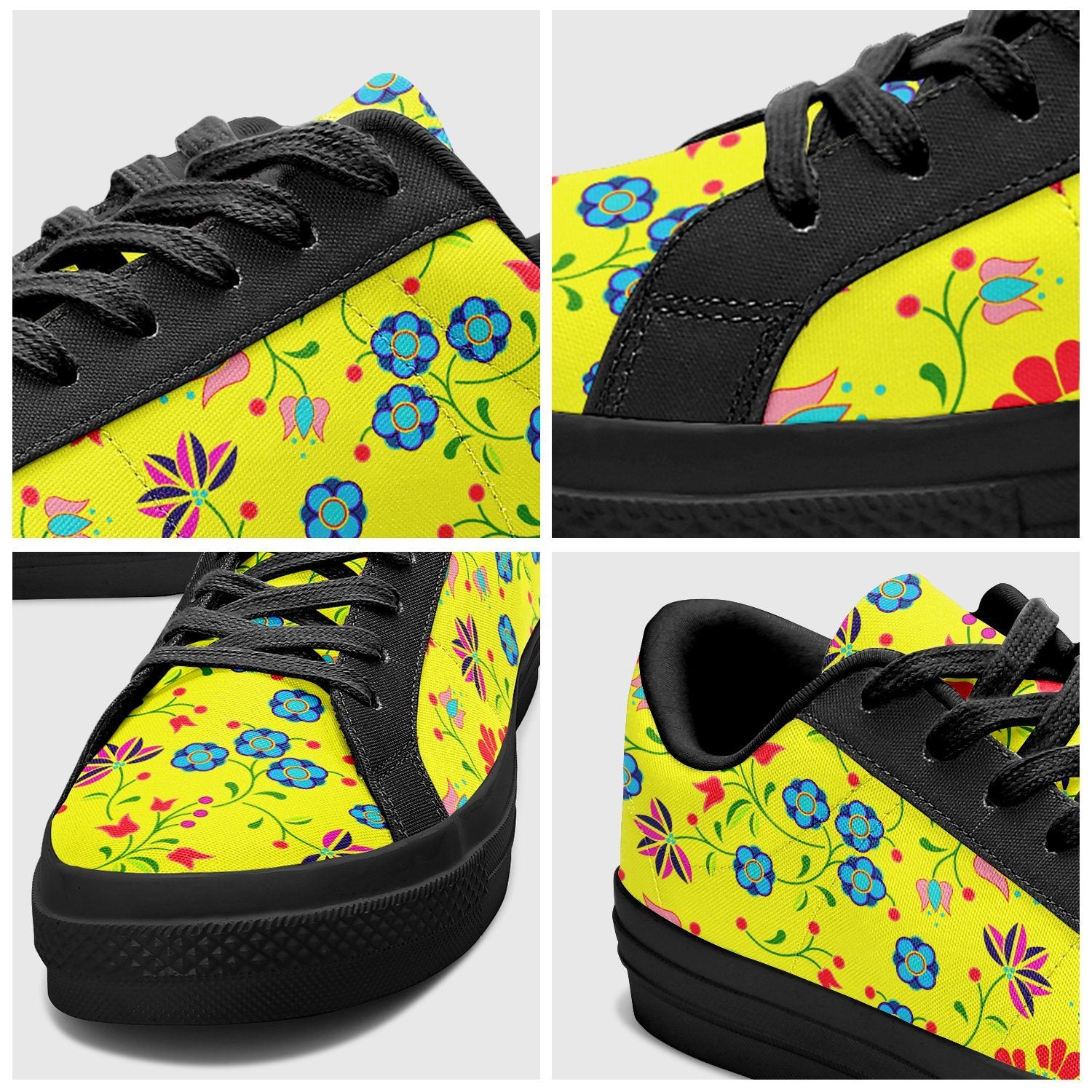 Fleur Indigine Mais Aapisi Low Top Canvas Shoes Black Sole aapisi Herman