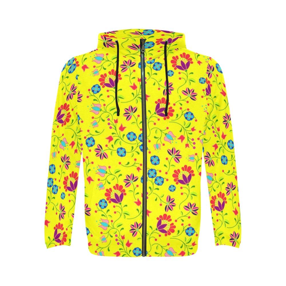 Fleur Indigine Mais All Over Print Full Zip Hoodie for Men (Model H14) All Over Print Full Zip Hoodie for Men (H14) e-joyer