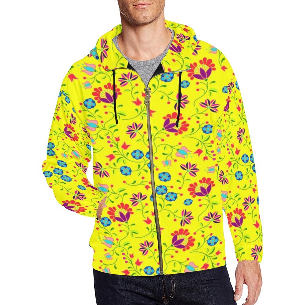 Fleur Indigine Mais All Over Print Full Zip Hoodie for Men (Model H14) All Over Print Full Zip Hoodie for Men (H14) e-joyer