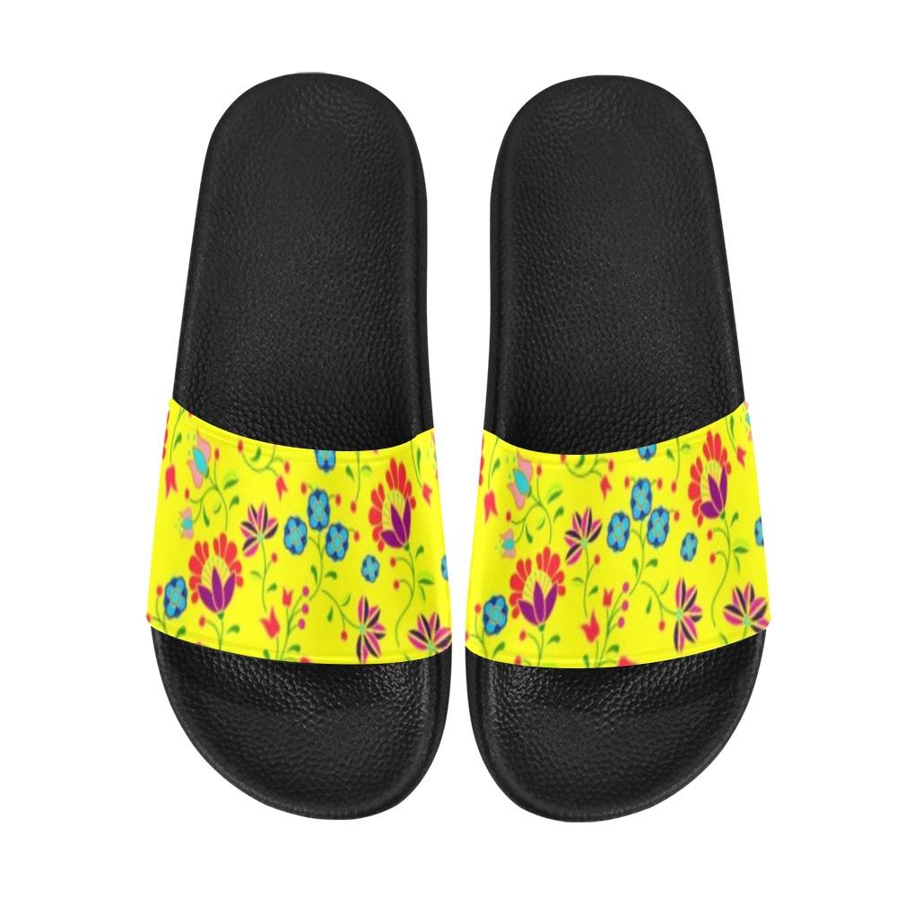 Fleur Indigine Mais Men's Slide Sandals (Model 057) Men's Slide Sandals (057) e-joyer