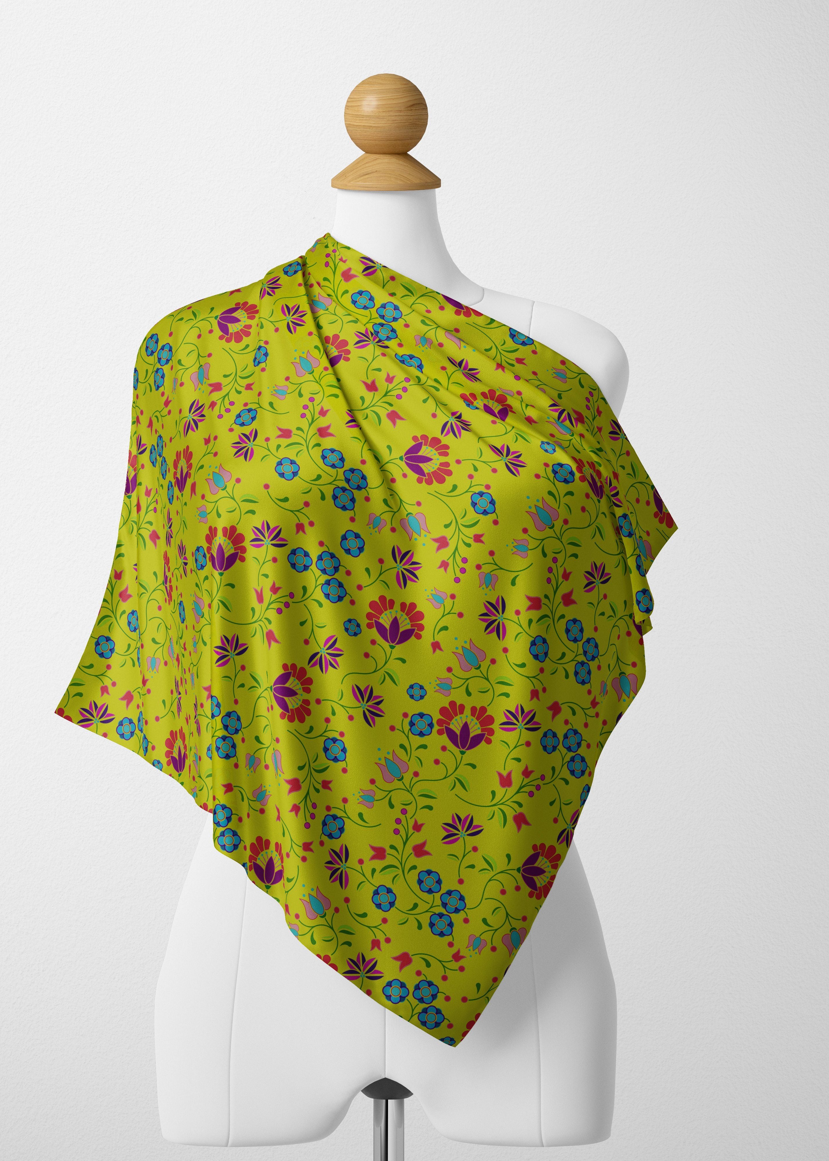 Fleur Indigine Mais Satin Shawl Scarf 49 Dzine