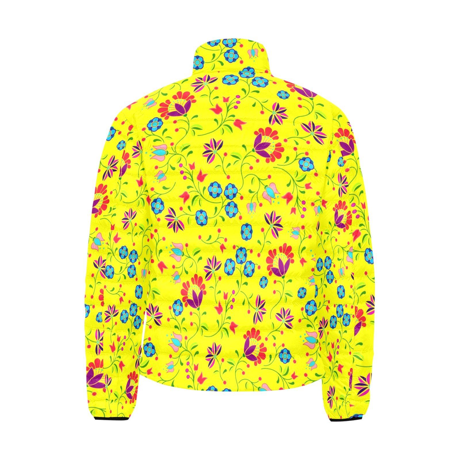 Fleur Indigine Mais Unisex Stand Collar Padded Jacket Men's Stand Collar Padded Jacket (H41) e-joyer