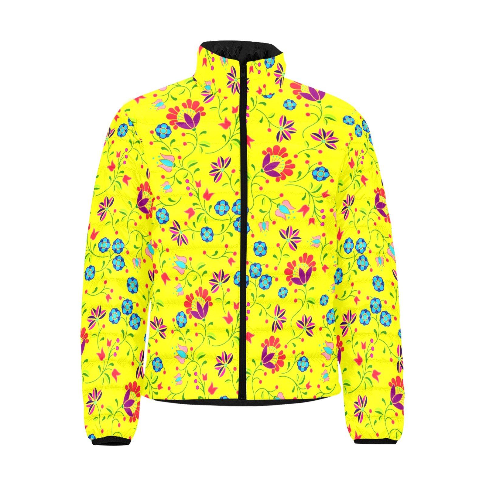 Fleur Indigine Mais Unisex Stand Collar Padded Jacket Men's Stand Collar Padded Jacket (H41) e-joyer