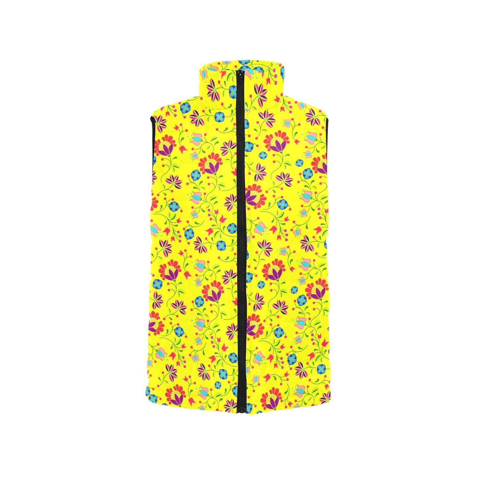 Fleur Indigine Mais Women's Padded Vest Jacket (Model H44) Women's Padded Vest Jacket (H44) e-joyer