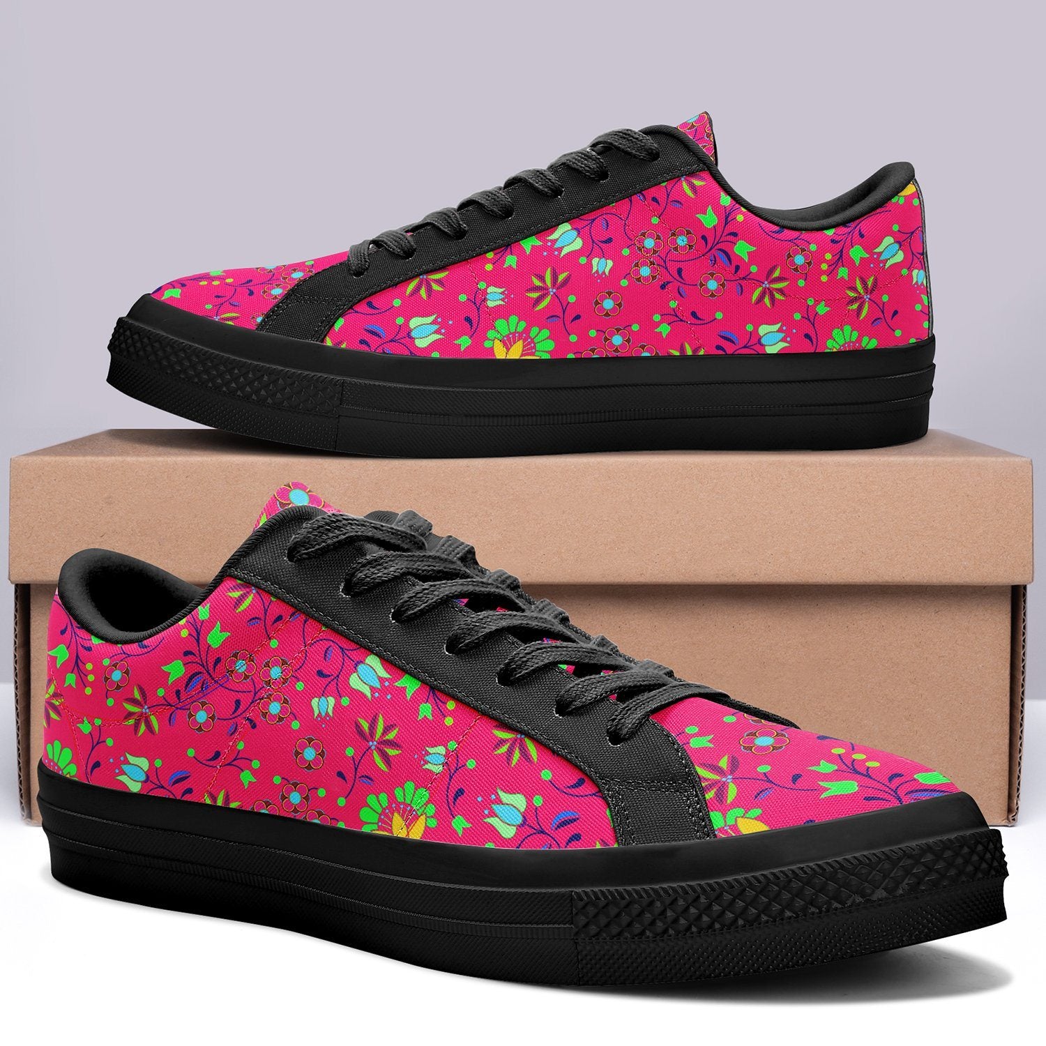 Fleur Indigine Rouge Aapisi Low Top Canvas Shoes Black Sole aapisi Herman