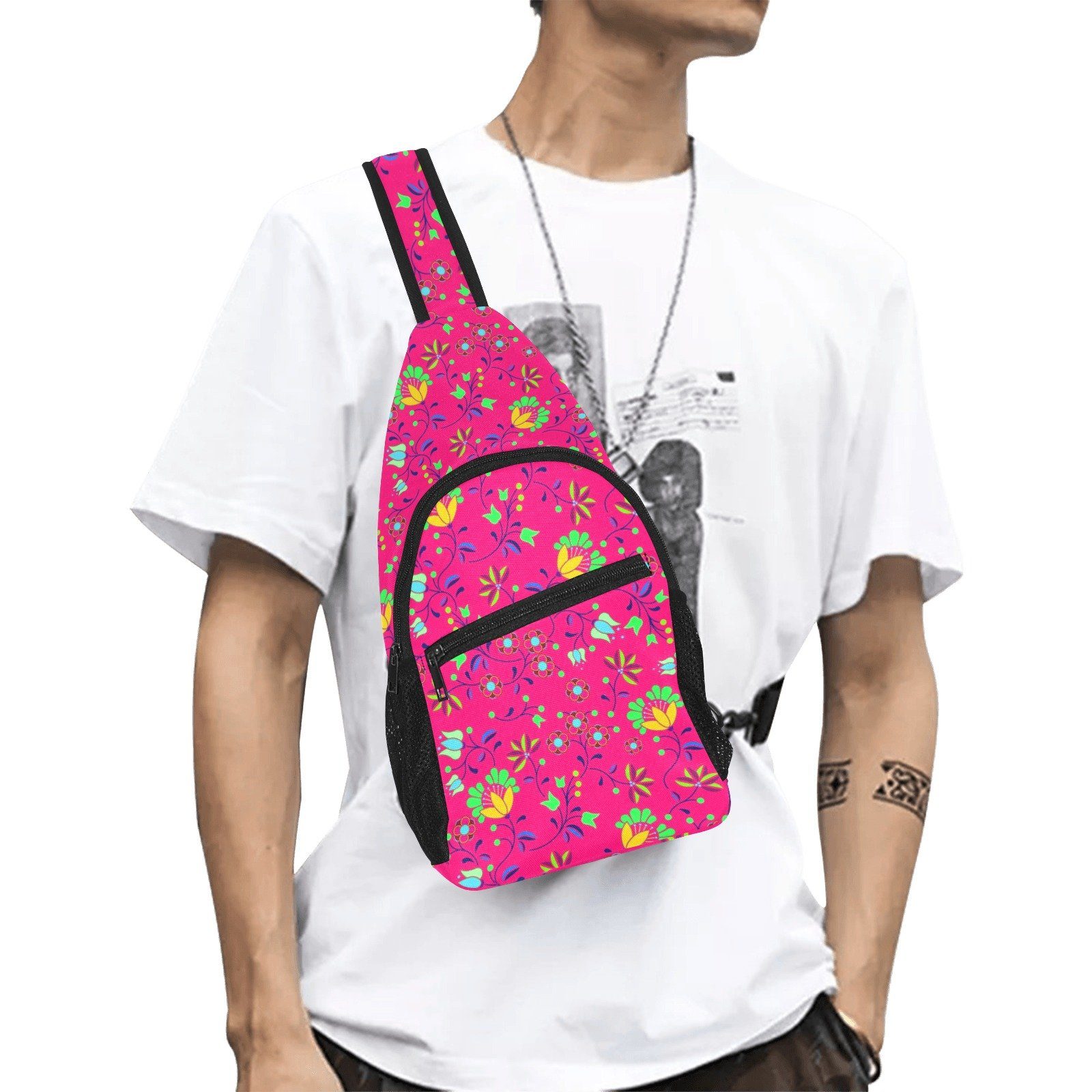 Fleur Indigine Rouge All Over Print Chest Bag (Model 1719) All Over Print Chest Bag (1719) e-joyer