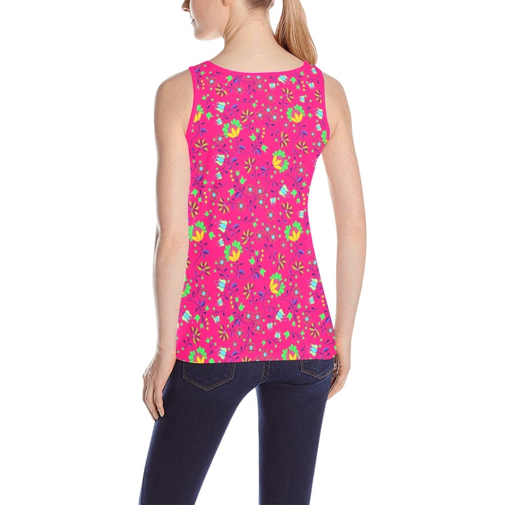 Fleur Indigine Rouge All Over Print Tank Top for Women (Model T43) All Over Print Tank Top for Women (T43) e-joyer
