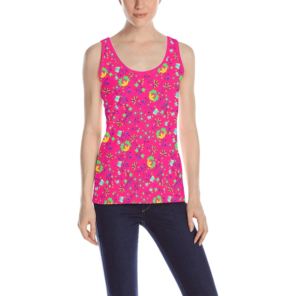 Fleur Indigine Rouge All Over Print Tank Top for Women (Model T43) All Over Print Tank Top for Women (T43) e-joyer