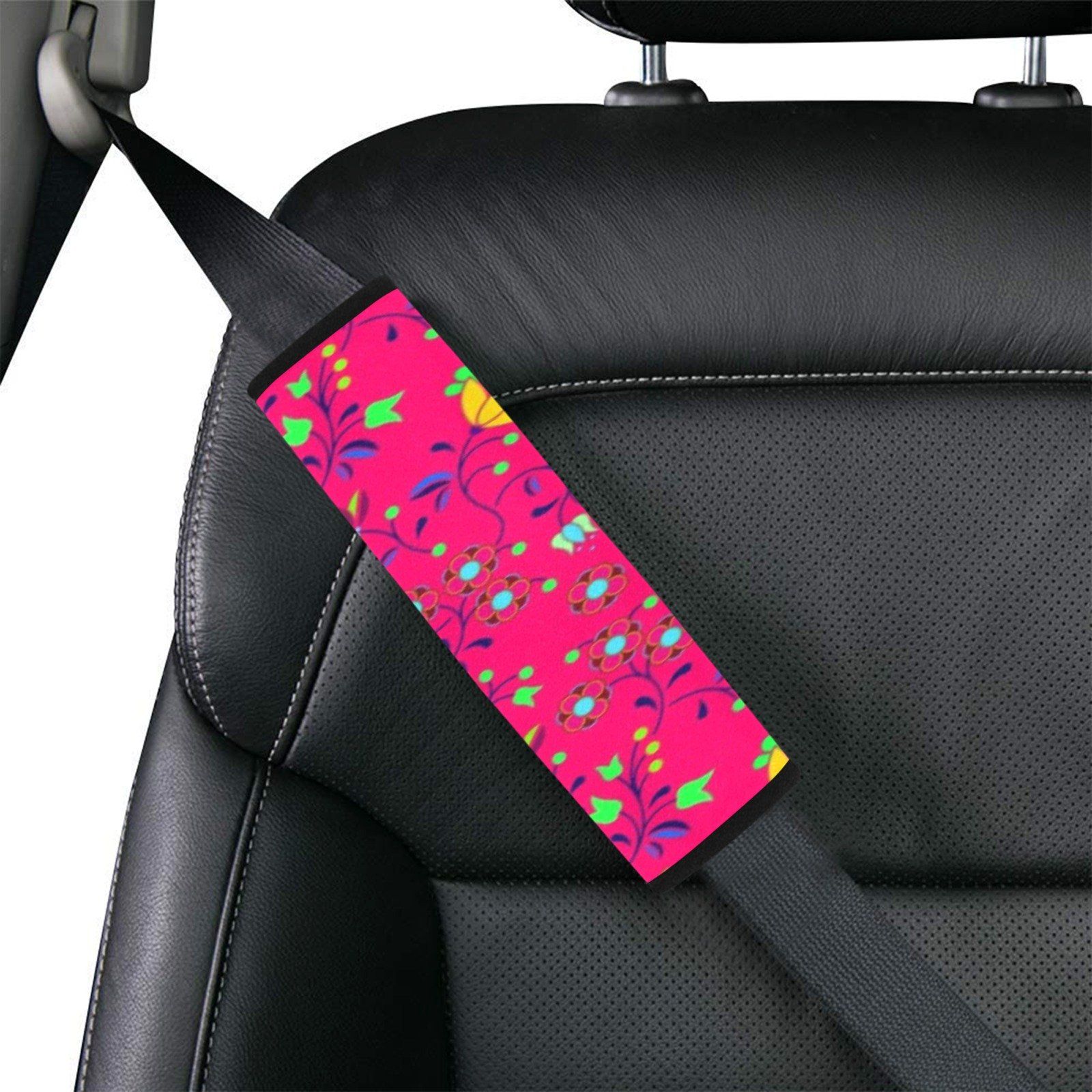 Fleur Indigine Rouge Car Seat Belt Cover 7''x12.6'' (Pack of 2) Car Seat Belt Cover 7x12.6 (Pack of 2) e-joyer