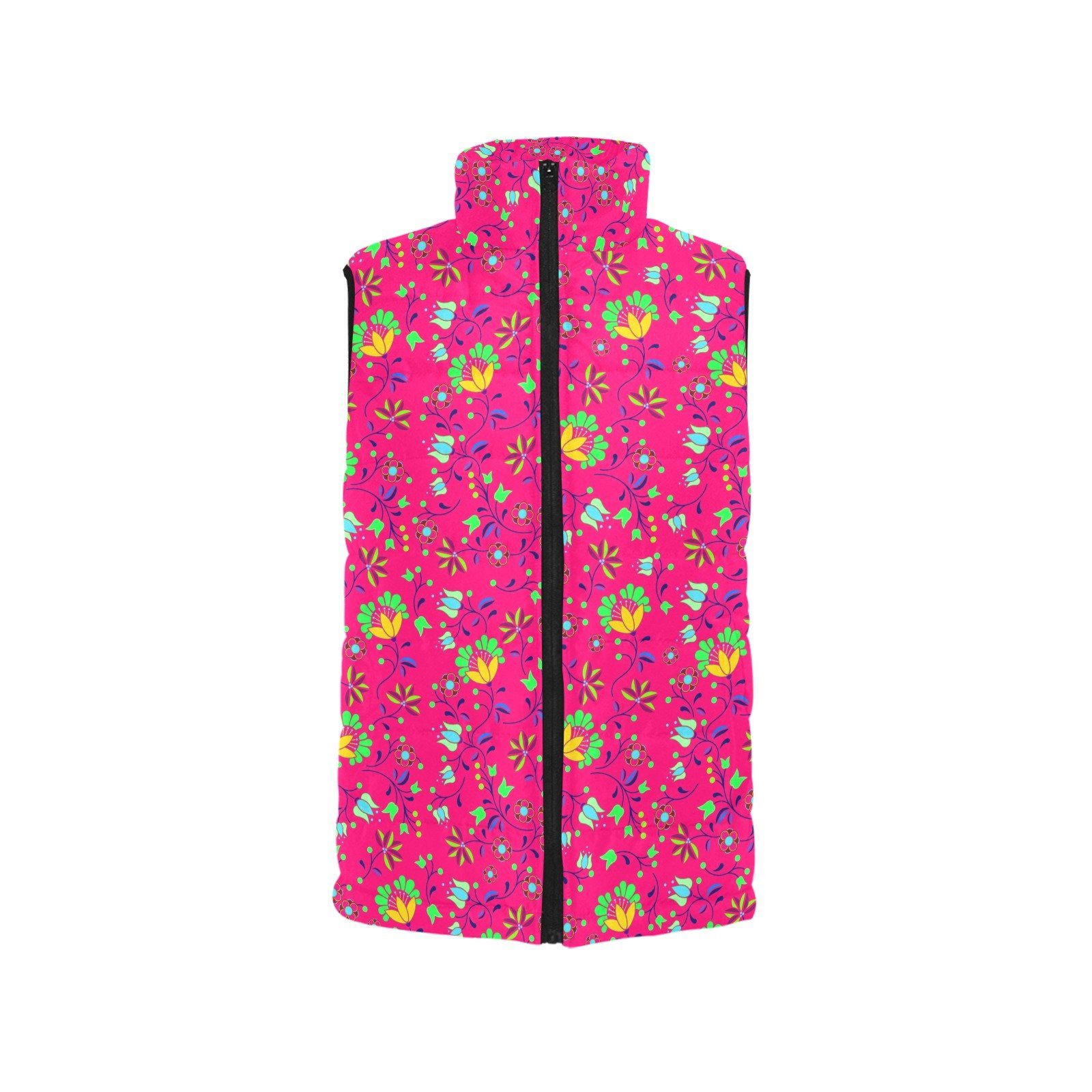 Fleur Indigine Rouge Men's Padded Vest Jacket (Model H44) Men's Padded Vest Jacket (H44) e-joyer