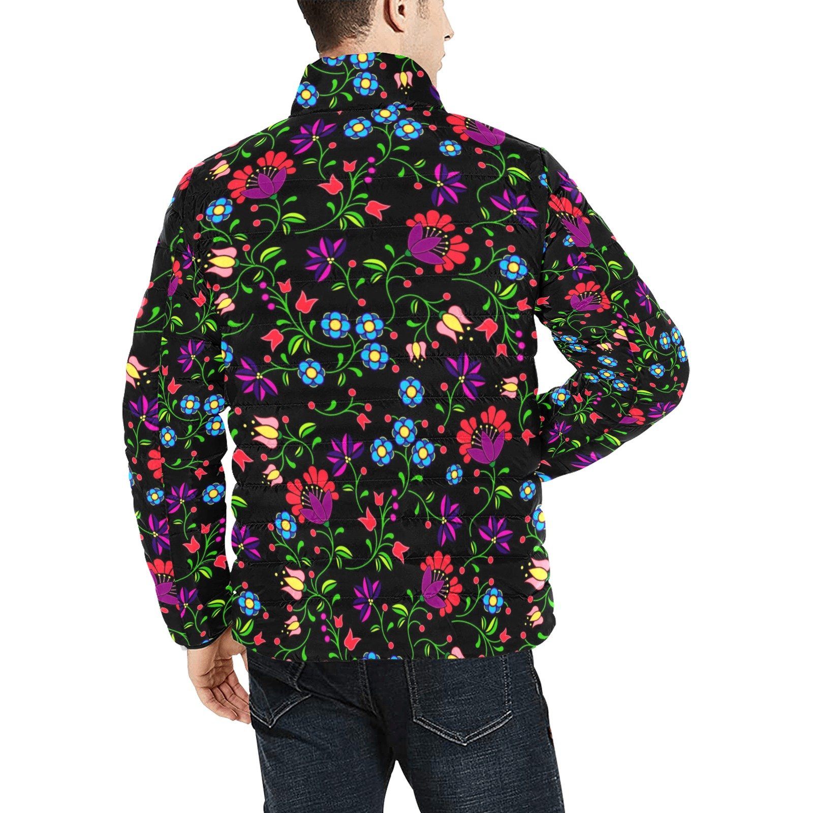 Fleur Indigine Unisex Stand Collar Padded Jacket Men's Stand Collar Padded Jacket (H41) e-joyer