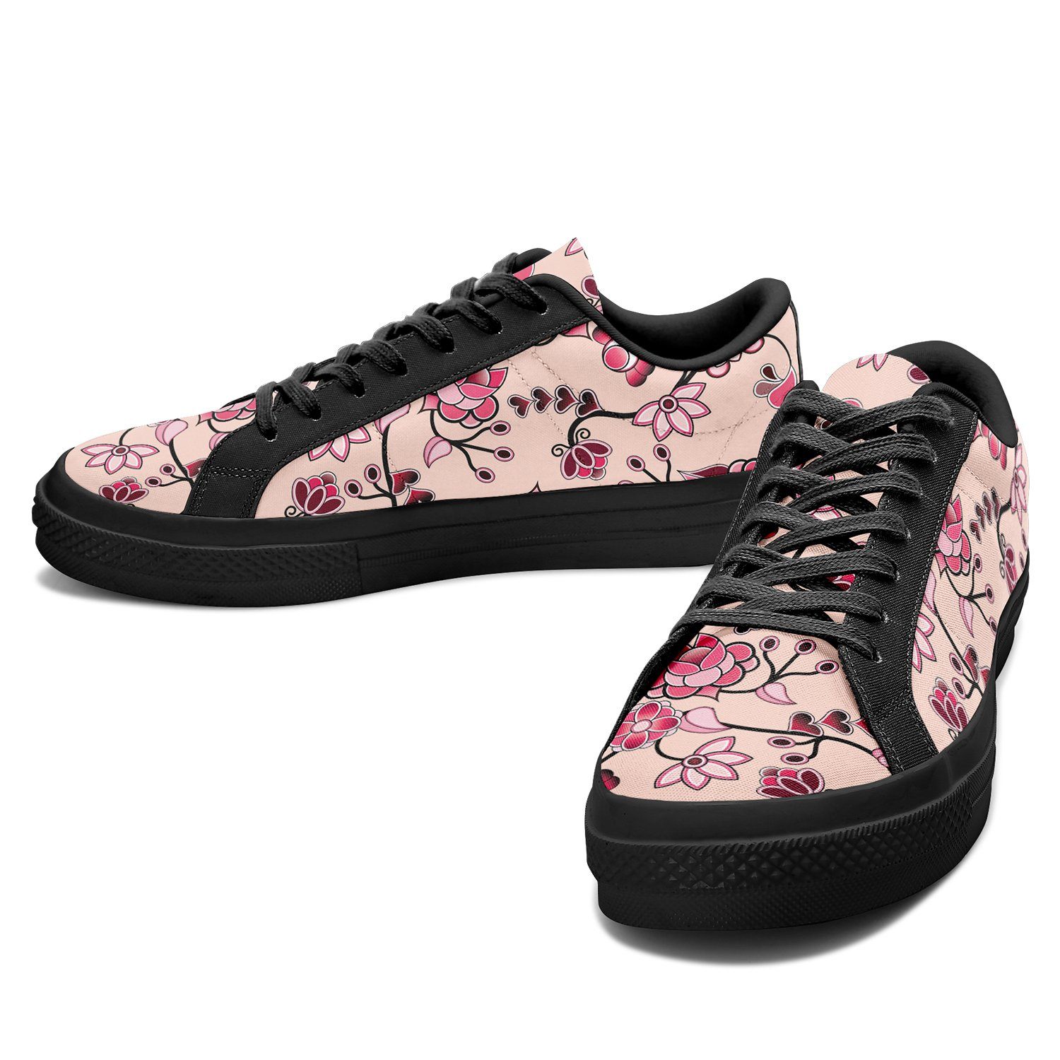 Floral Amour Aapisi Low Top Canvas Shoes Black Sole aapisi Herman