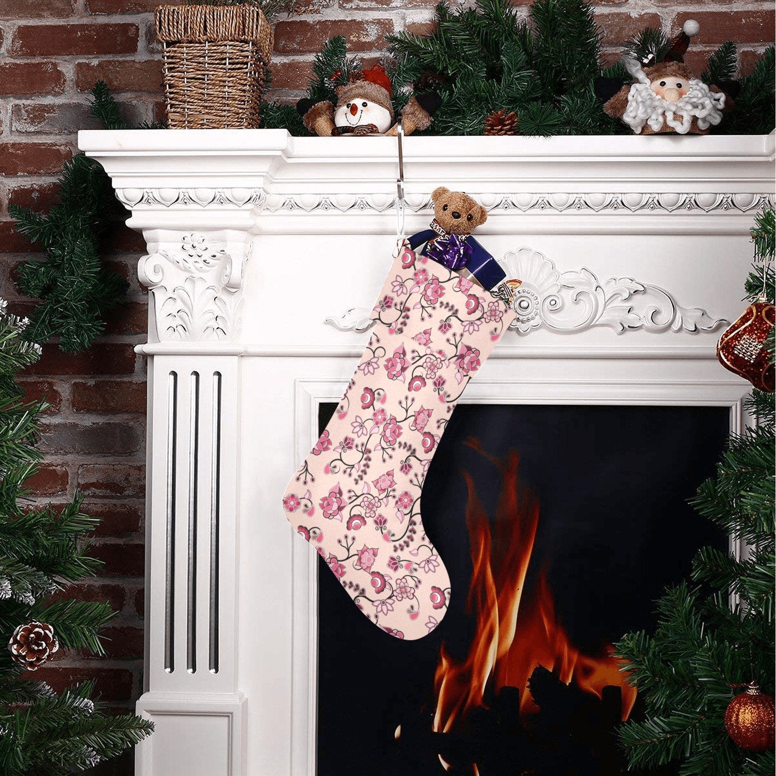Floral Amour Christmas Stocking holiday stocking e-joyer