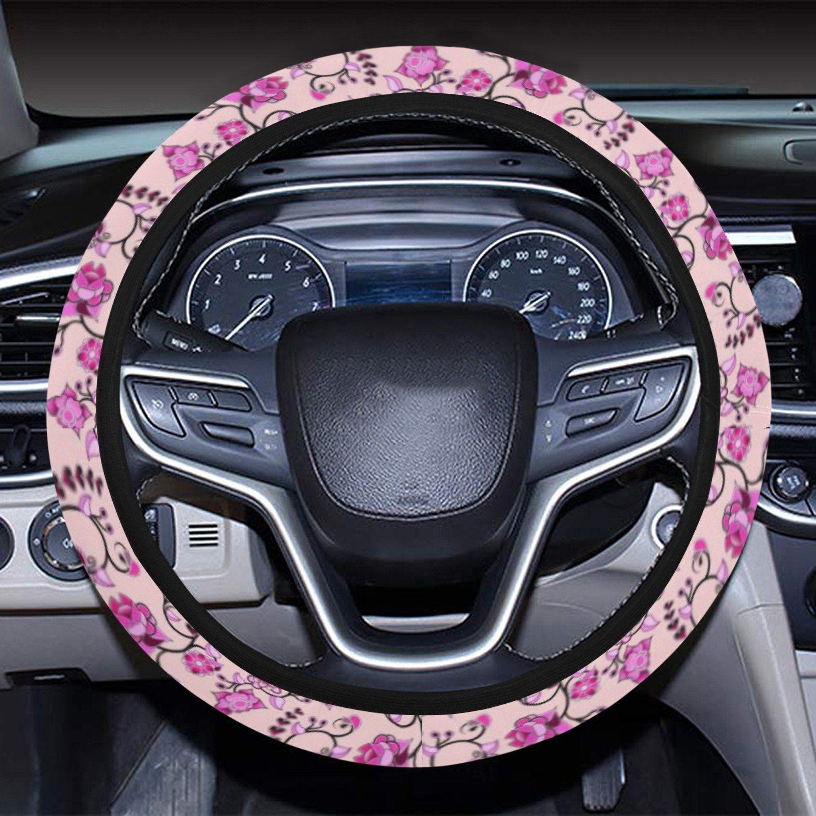 Floral Amour Steering Wheel Cover with Elastic Edge Steering Wheel Cover with Elastic Edge e-joyer