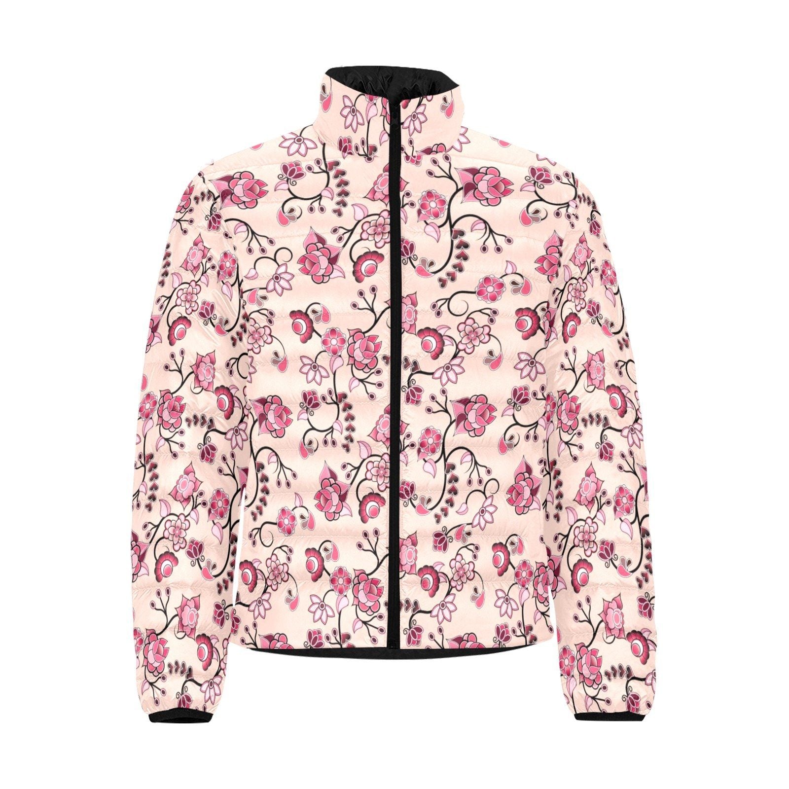Floral Amour Unisex Stand Collar Padded Jacket Men's Stand Collar Padded Jacket (H41) e-joyer