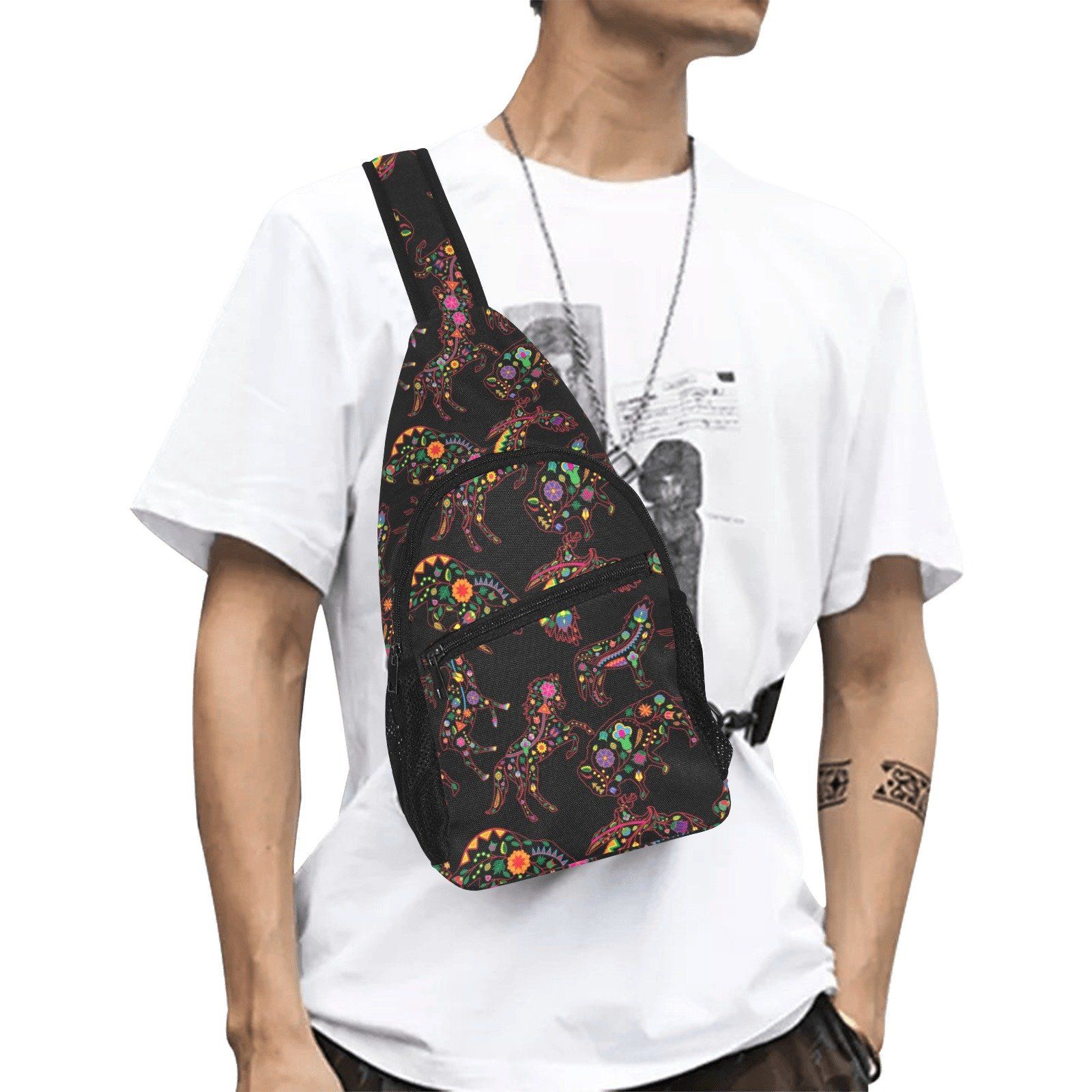 Floral Animals All Over Print Chest Bag (Model 1719) All Over Print Chest Bag (1719) e-joyer