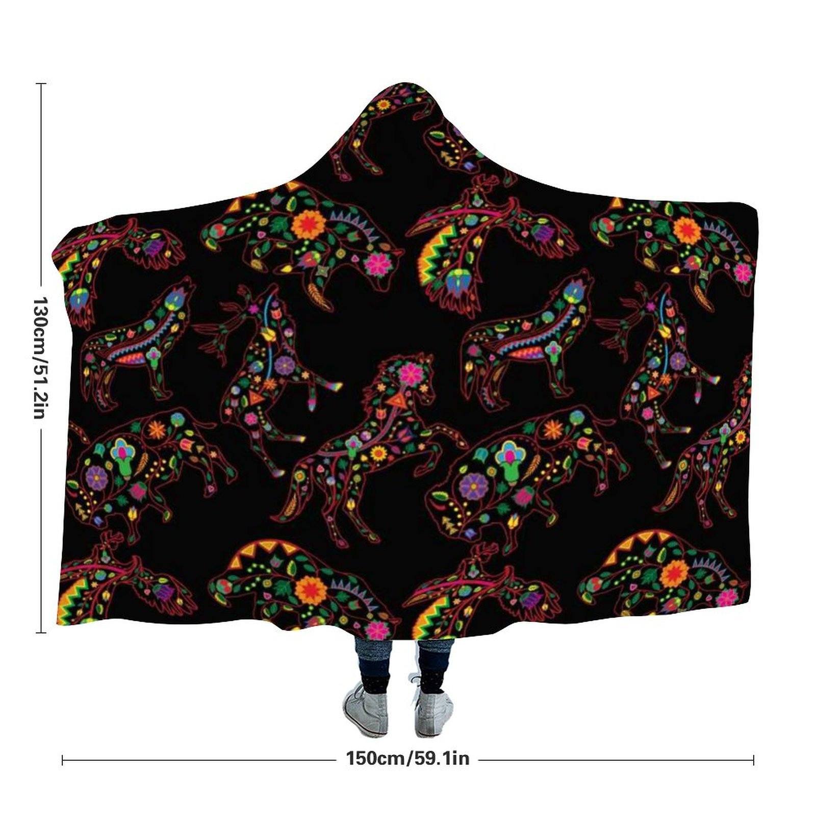 Floral Animals Hooded Blanket 49 Dzine