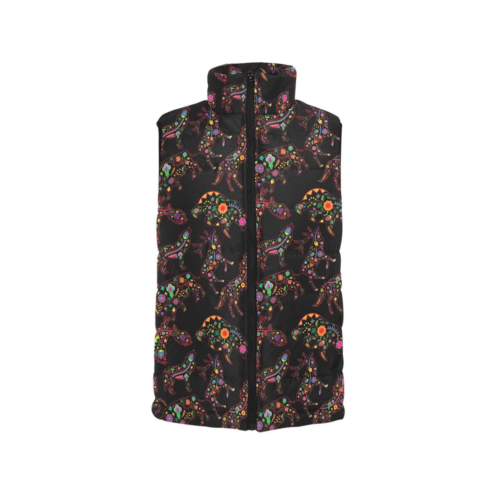 Floral Animals Men's Padded Vest Jacket (Model H44) Men's Padded Vest Jacket (H44) e-joyer