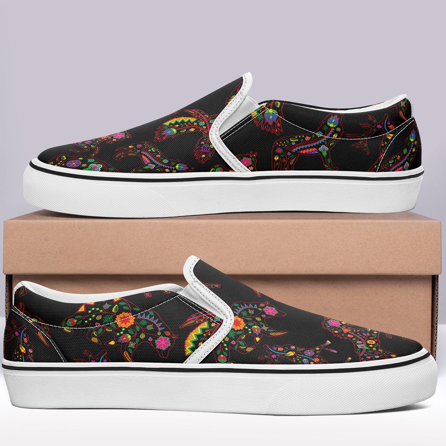 Floral Animals Otoyimm Canvas Slip On Shoes otoyimm Herman