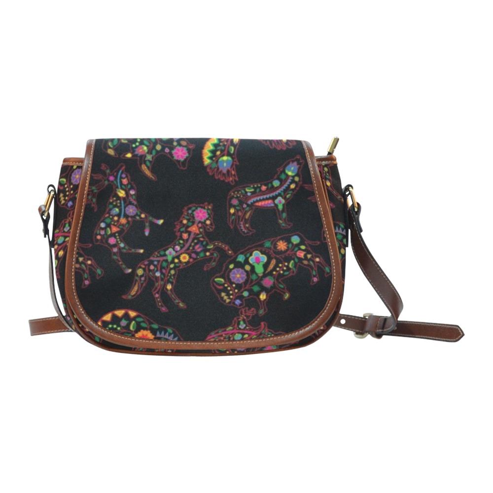 Floral Animals Saddle Bag/Small (Model 1649) Full Customization bag e-joyer