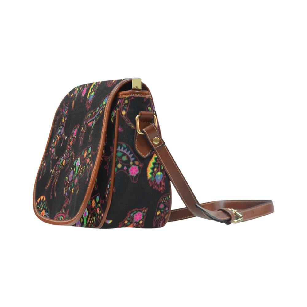 Floral Animals Saddle Bag/Small (Model 1649) Full Customization bag e-joyer