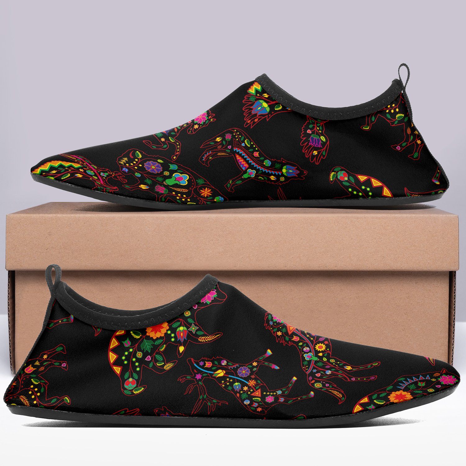 Floral Animals Sockamoccs Slip On Shoes Herman