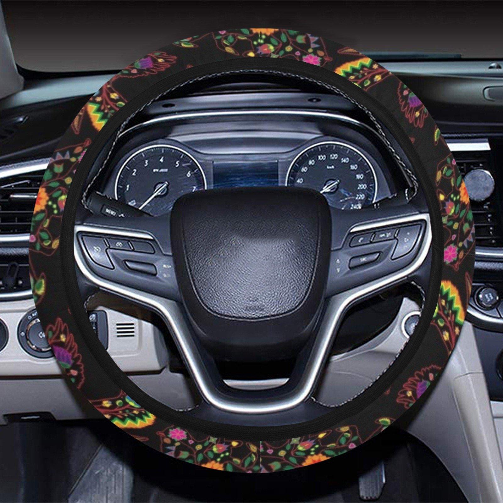 Floral Animals Steering Wheel Cover with Elastic Edge Steering Wheel Cover with Elastic Edge e-joyer