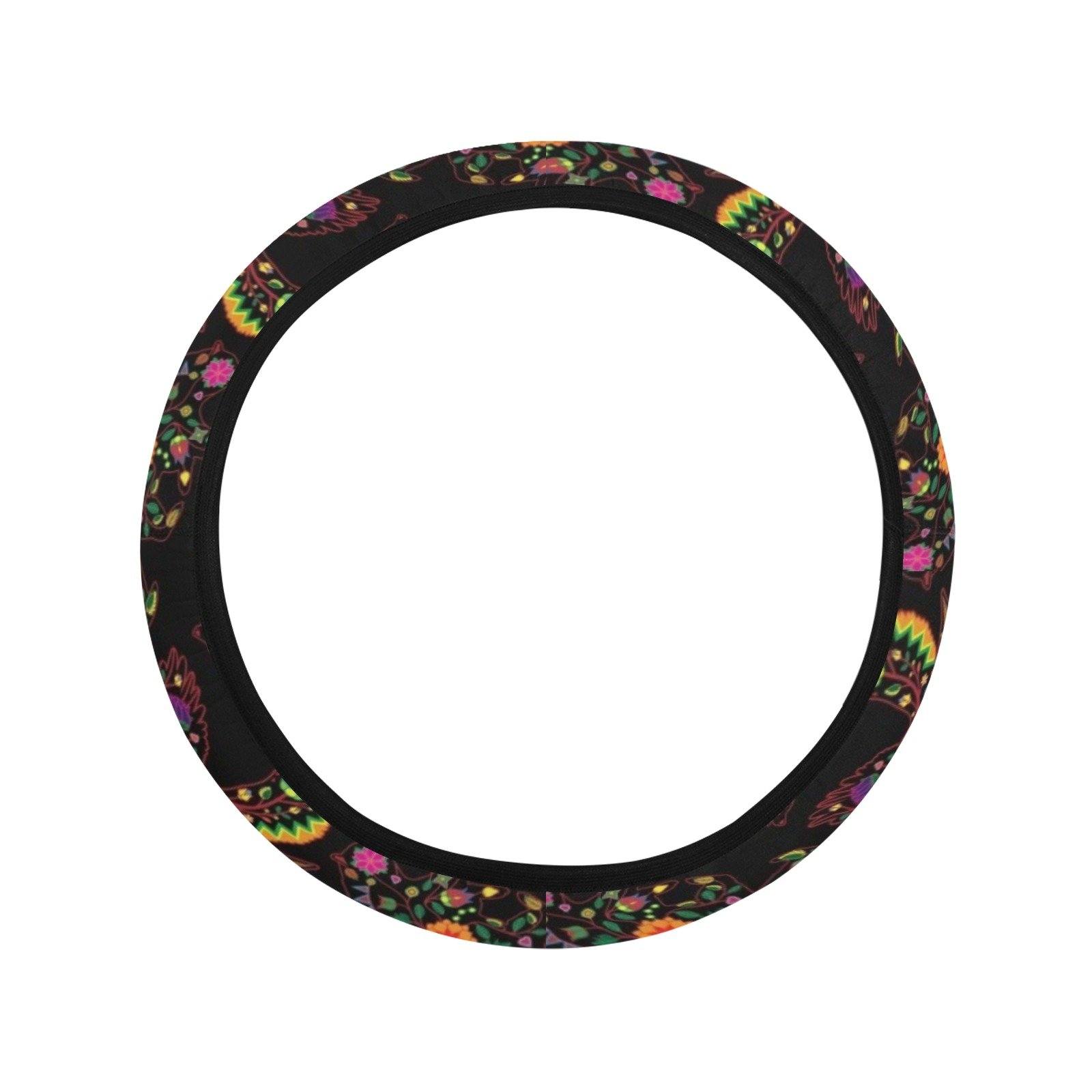 Floral Animals Steering Wheel Cover with Elastic Edge Steering Wheel Cover with Elastic Edge e-joyer