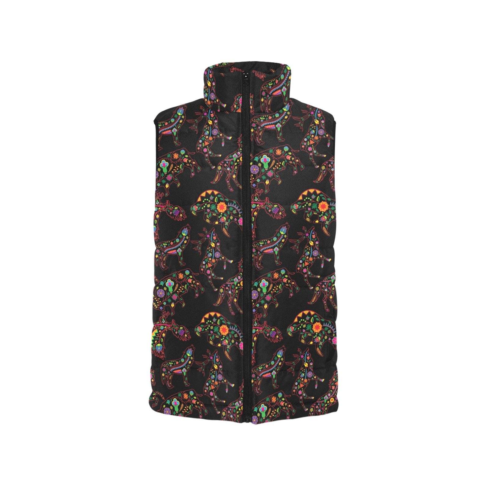 Floral Animals Women's Padded Vest Jacket (Model H44) Women's Padded Vest Jacket (H44) e-joyer