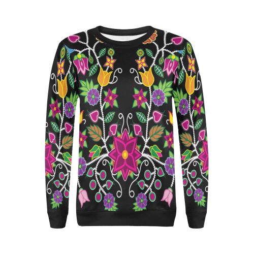 Floral Beadwork-01 All Over Print Crewneck Sweatshirt for Women (Model H18) Crewneck Sweatshirt for Women (H18) e-joyer