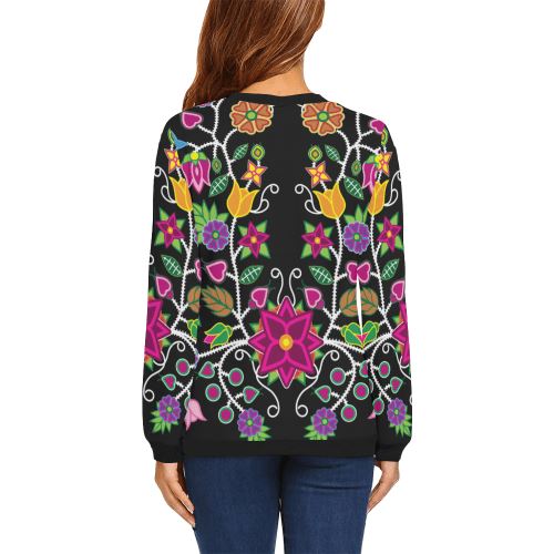 Floral Beadwork-01 All Over Print Crewneck Sweatshirt for Women (Model H18) Crewneck Sweatshirt for Women (H18) e-joyer