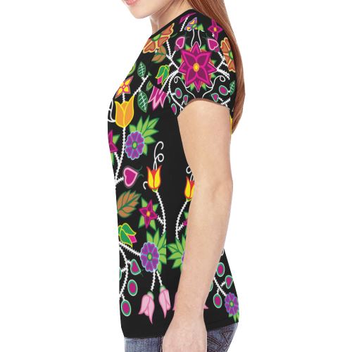 Floral Beadwork-01 New All Over Print T-shirt for Women (Model T45) New All Over Print T-shirt for Women (T45) e-joyer