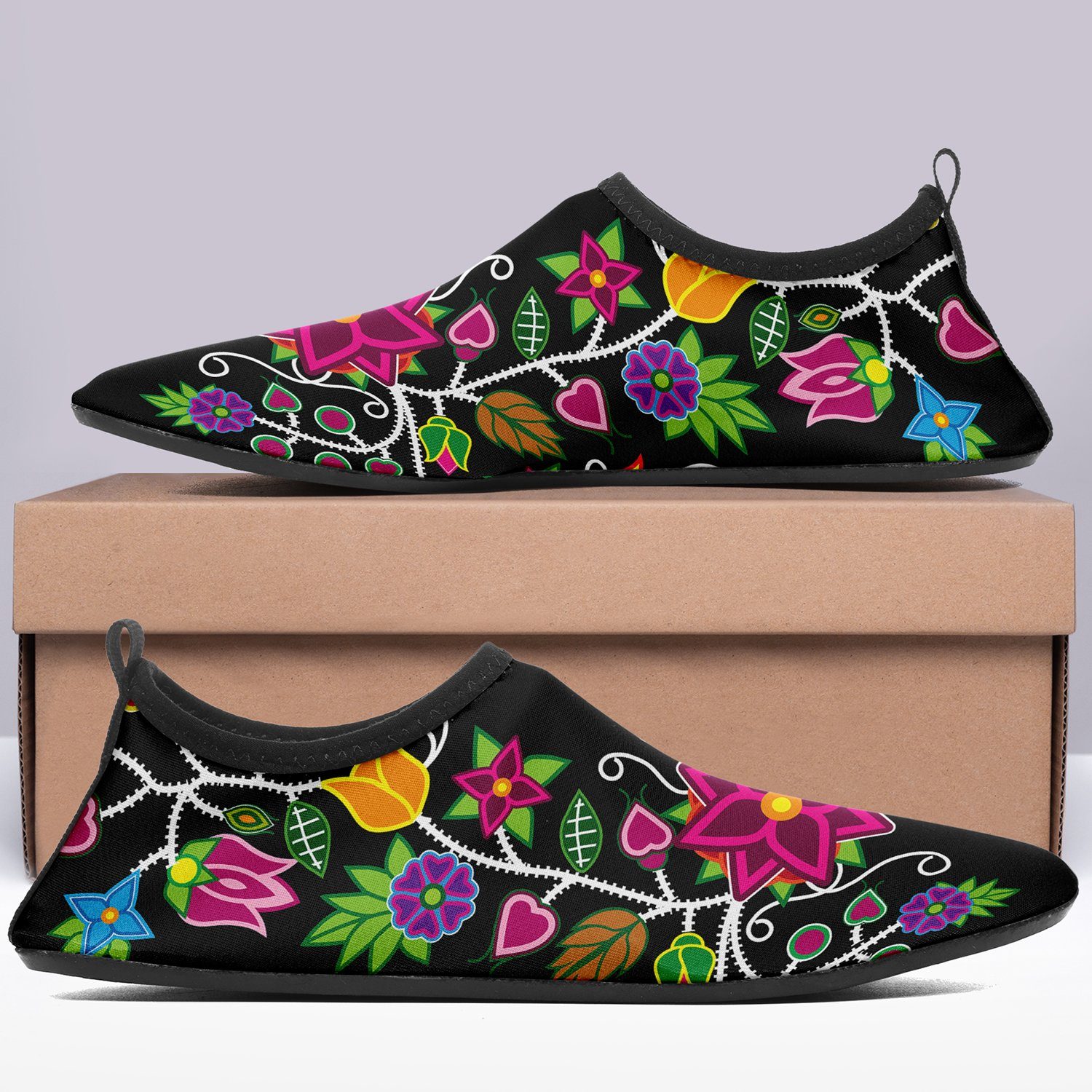 Floral Beadwork - 01 Sockamoccs Slip On Shoes 49 Dzine