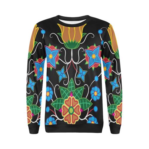 Floral Beadwork-02 All Over Print Crewneck Sweatshirt for Women (Model H18) Crewneck Sweatshirt for Women (H18) e-joyer
