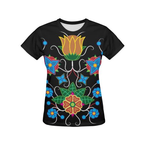 Floral Beadwork-02 All Over Print T-shirt for Women/Large Size (USA Size) (Model T40) All Over Print T-Shirt for Women/Large (T40) e-joyer