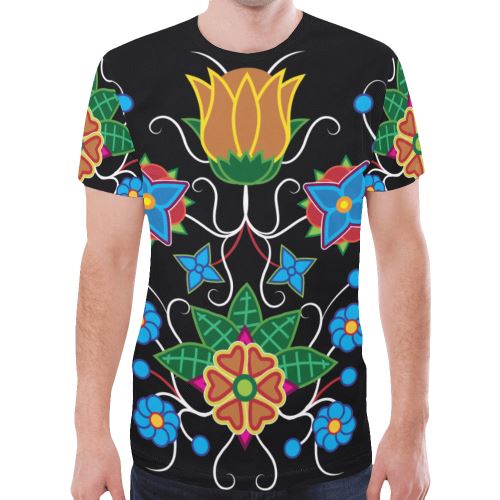 Floral Beadwork-02 New All Over Print T-shirt for Men (Model T45) New All Over Print T-shirt for Men (T45) e-joyer