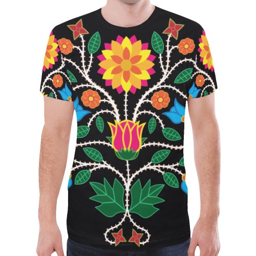 Floral Beadwork-03 New All Over Print T-shirt for Men (Model T45) New All Over Print T-shirt for Men (T45) e-joyer