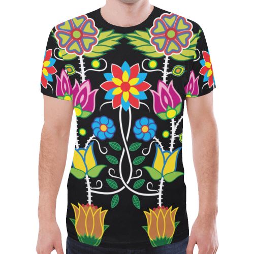 Floral Beadwork-04 New All Over Print T-shirt for Men (Model T45) New All Over Print T-shirt for Men (T45) e-joyer