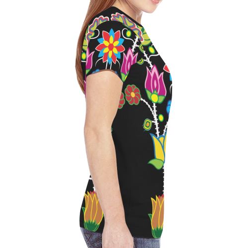 Floral Beadwork-04 New All Over Print T-shirt for Women (Model T45) New All Over Print T-shirt for Women (T45) e-joyer