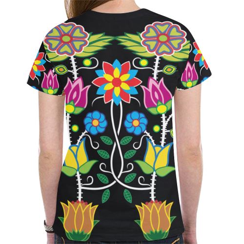 Floral Beadwork-04 New All Over Print T-shirt for Women (Model T45) New All Over Print T-shirt for Women (T45) e-joyer