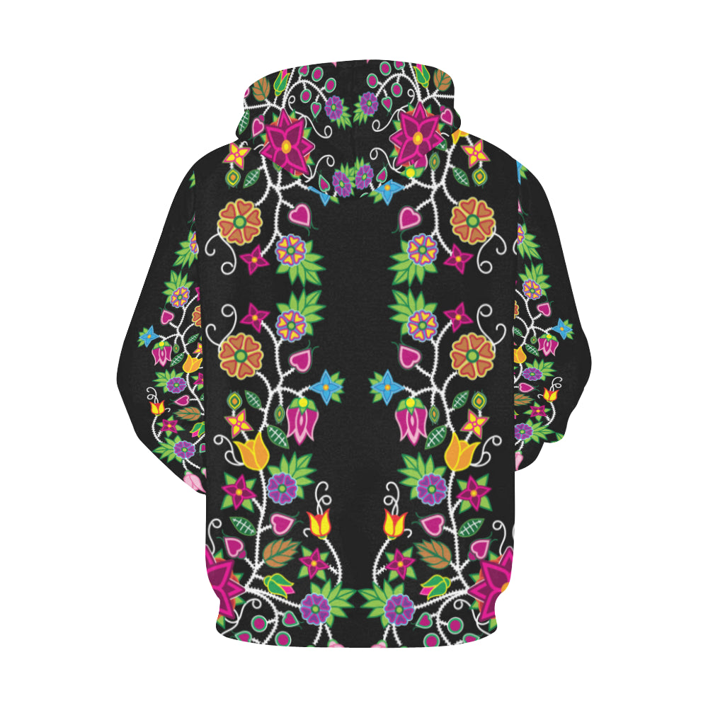 Floral Beadwork All Over Print Hoodie for Women (USA Size) (Model H13) Hoodie e-joyer