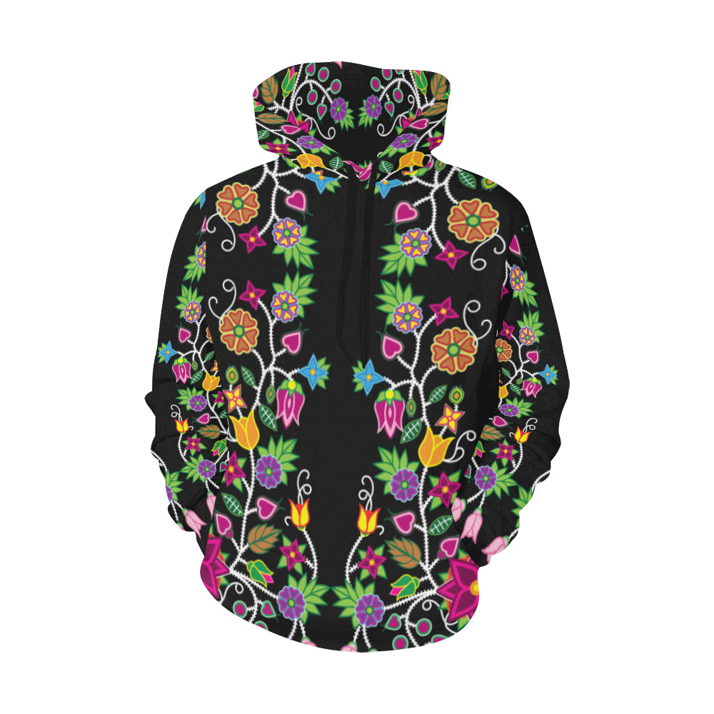 Floral Beadwork All Over Print Hoodie for Women (USA Size) (Model H13) Hoodie e-joyer